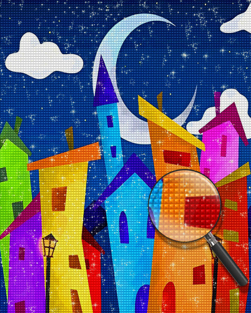 Colorful Cartoon Buildings Diamond Painting