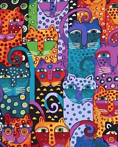 Colorful Cartoon Cats Diamond Painting