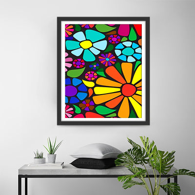 Colorful Cartoon Chrysanthemums Diamond Painting