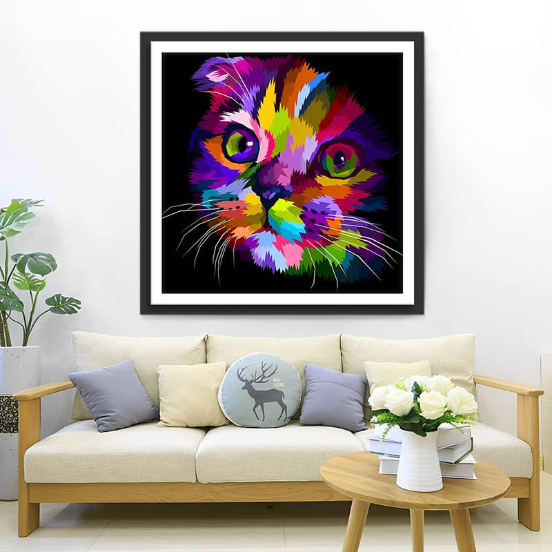 Colorful Cat Face Diamond Painting