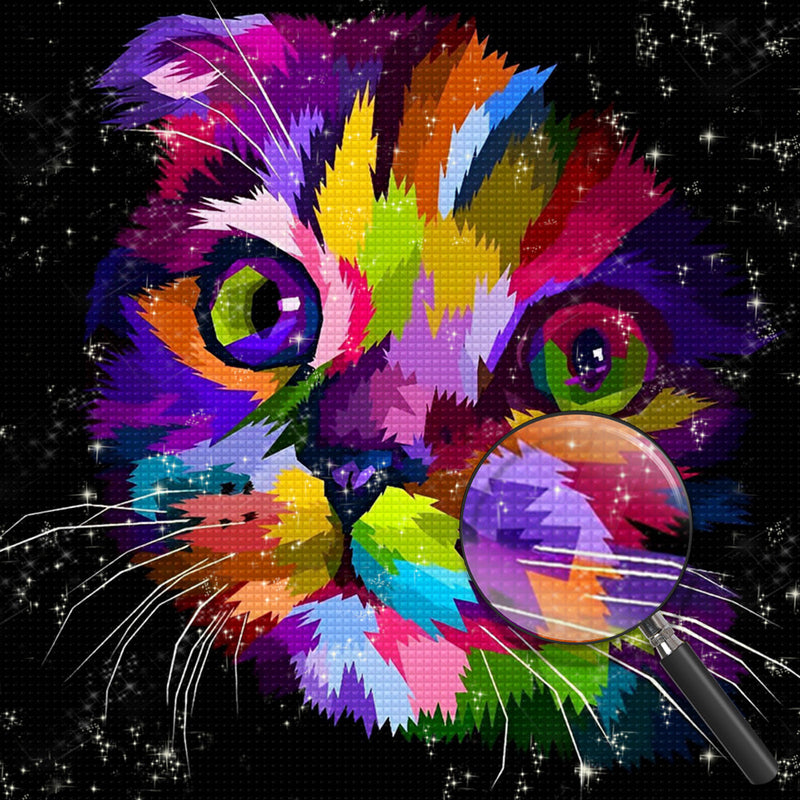 Colorful Cat Face Diamond Painting