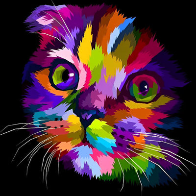Colorful Cat Face Diamond Painting