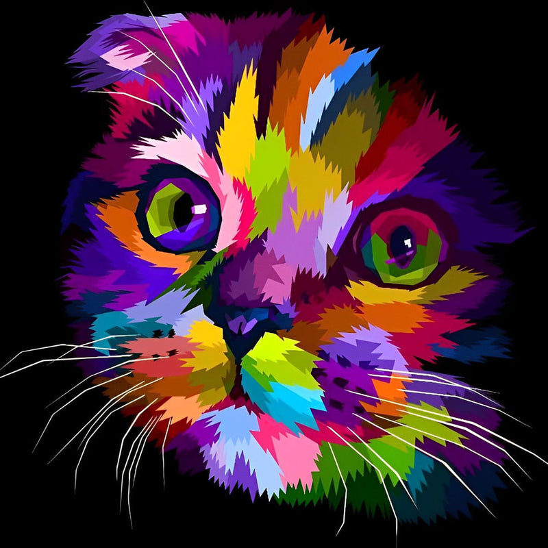 Colorful Cat Face Diamond Painting