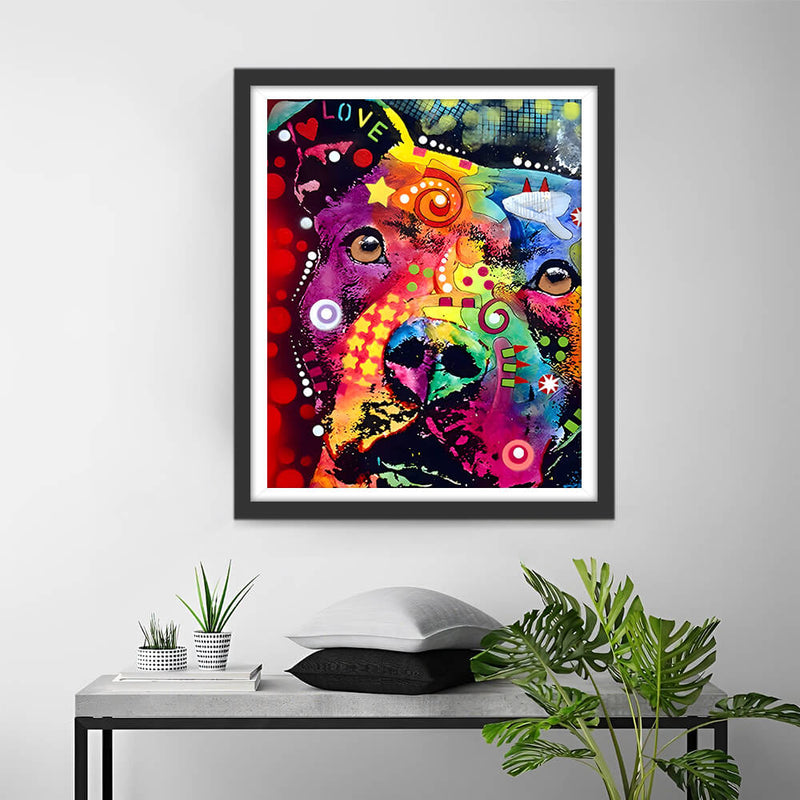 Colorful Dog in Pop Art Style Diamond Painting