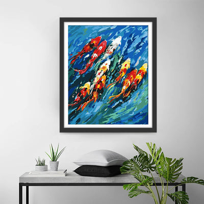 Colorful Fish in Blue Water Diamond Painting