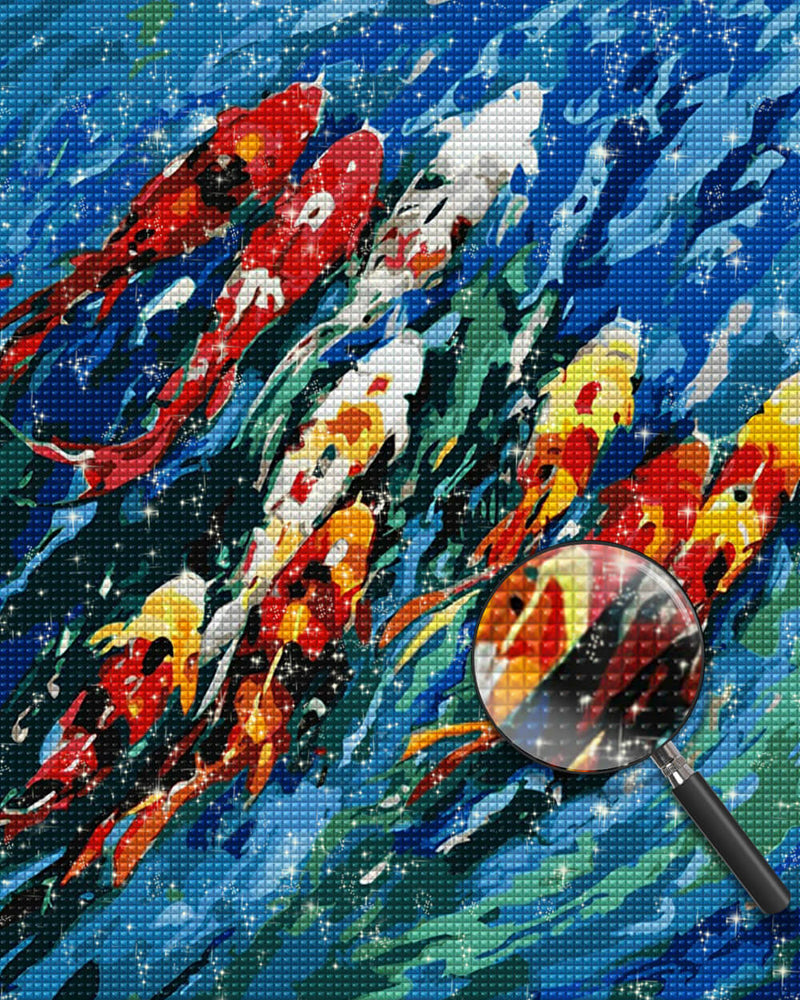 Colorful Fish in Blue Water Diamond Painting
