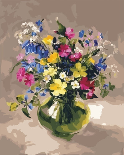 Colorful Flower Bouquet in Glass Vase Diamond Painting