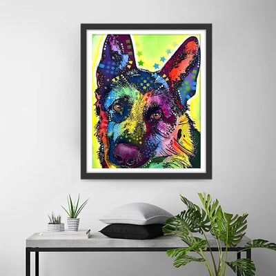 Colorful German Shepherd Dog Diamond Painting