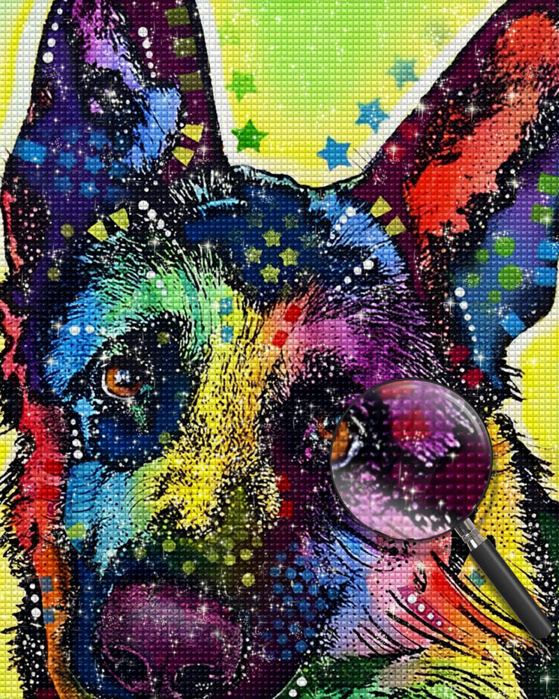 Colorful German Shepherd Dog Diamond Painting