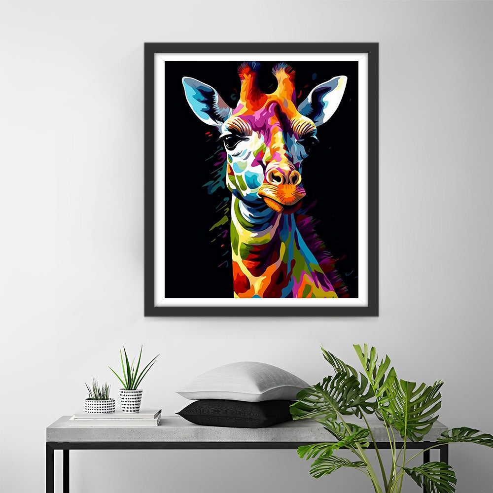 Colorful Giraffe in the Dark Diamond Painting