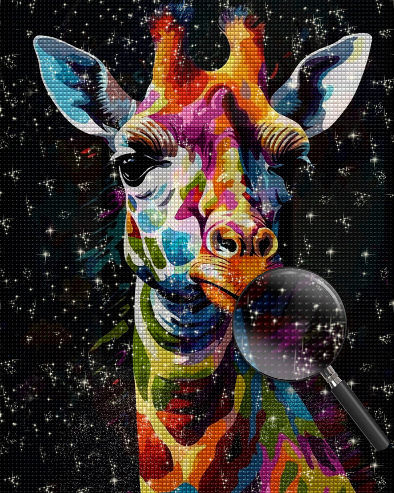 Colorful Giraffe in the Dark Diamond Painting