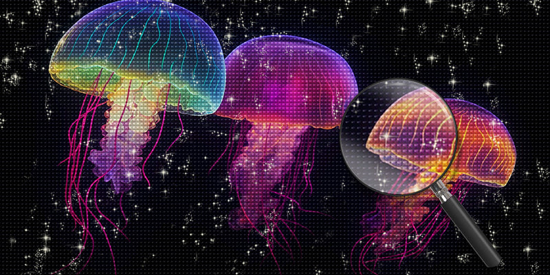 Colorful Glowing Jellyfish Diamond Painting