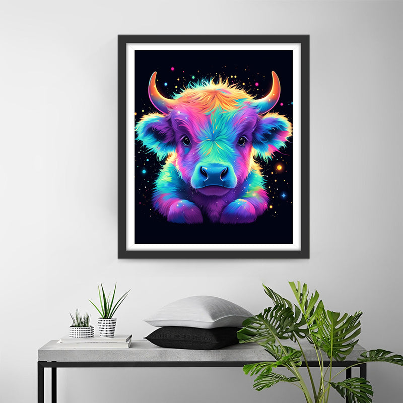 Colorful Highland Cow Baby Diamond Painting