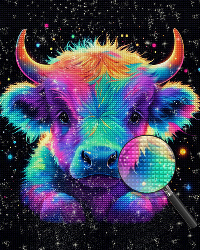 Colorful Highland Cow Baby Diamond Painting