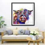 Colorful Highland Cow Diamond Painting