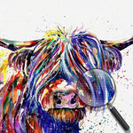 Colorful Highland Cow Diamond Painting