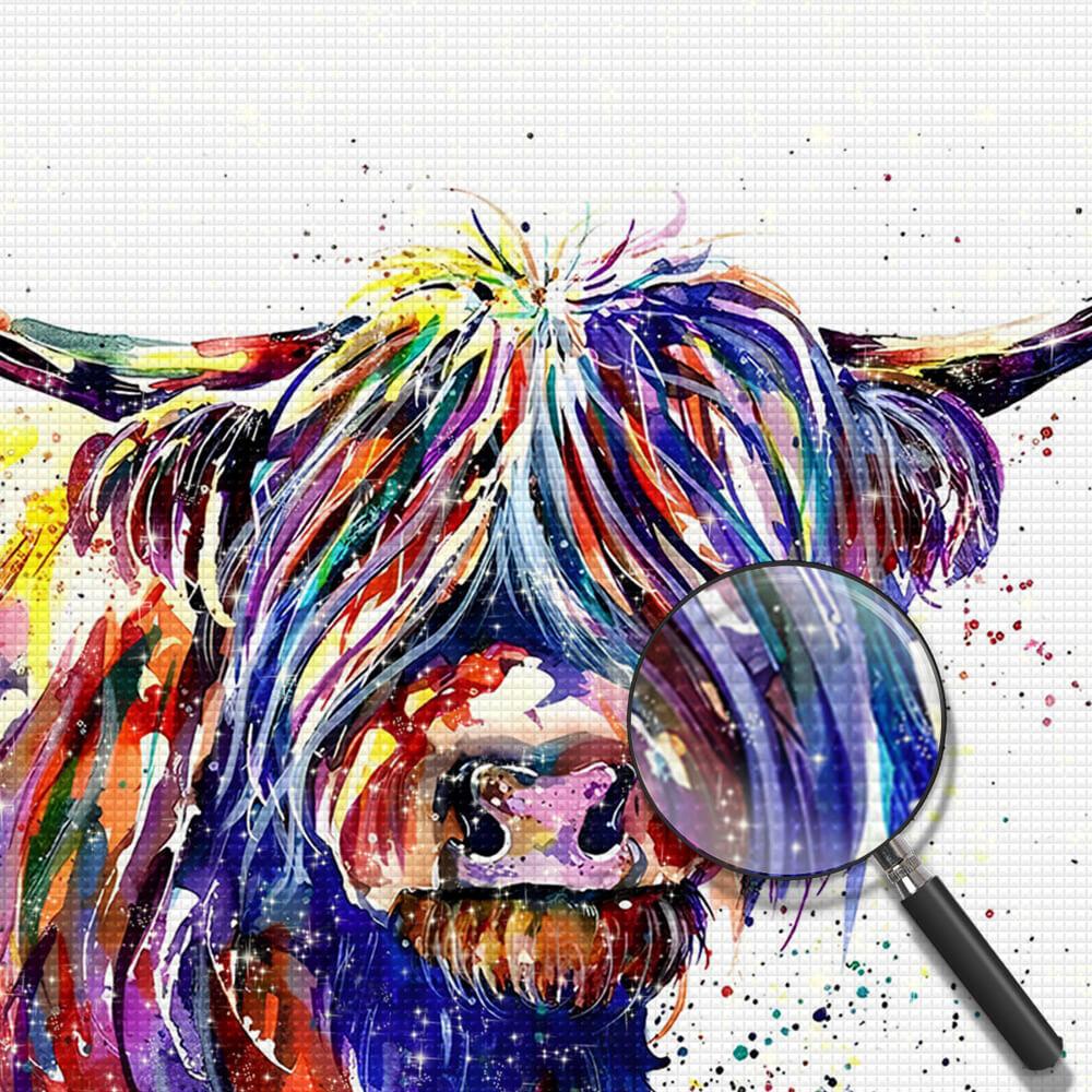 Colorful Highland Cow Diamond Painting