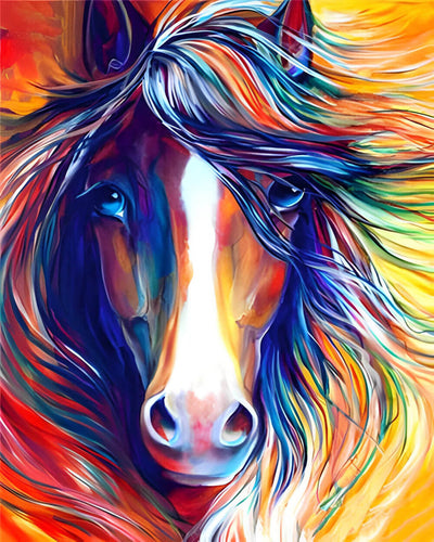 Colorful Horse Hair Diamond Painting