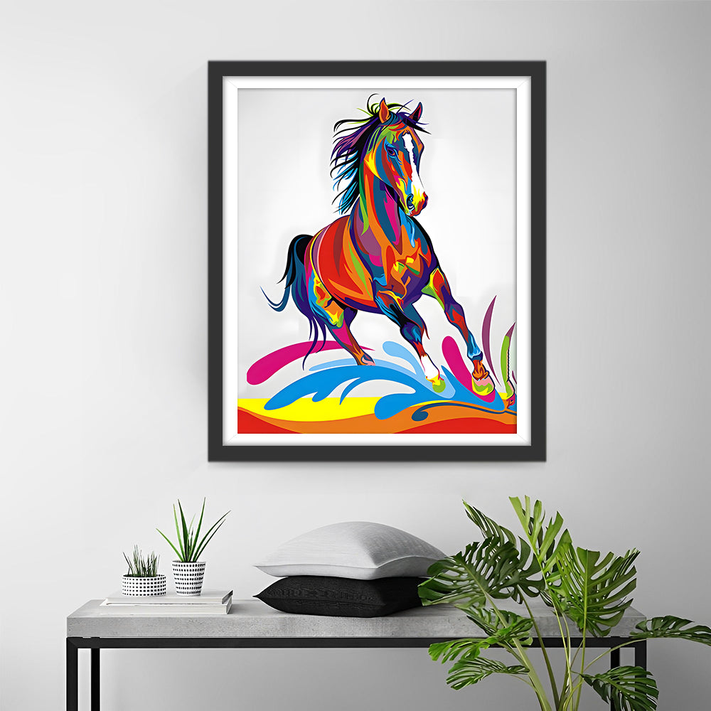 Colorful Horse Running Diamond Painting