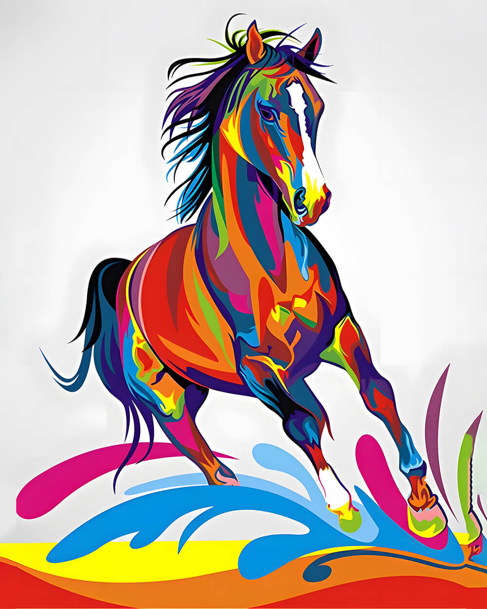 Colorful Horse Running Diamond Painting