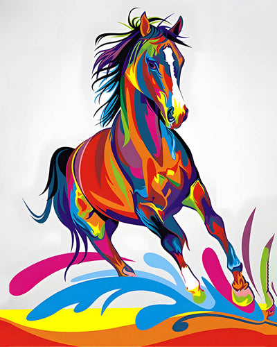 Colorful Horse Running Diamond Painting