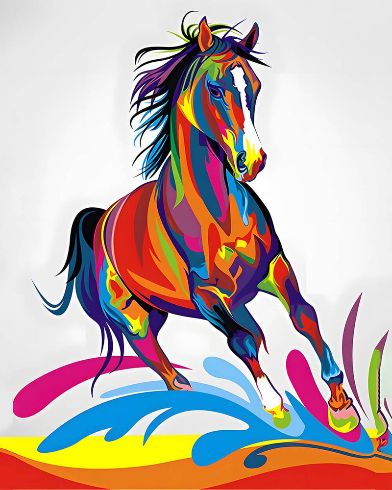 Colorful Horse Running Diamond Painting