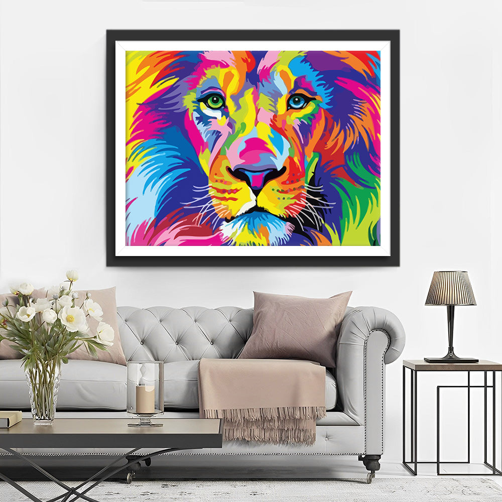 Colorful Lion Face Diamond Painting