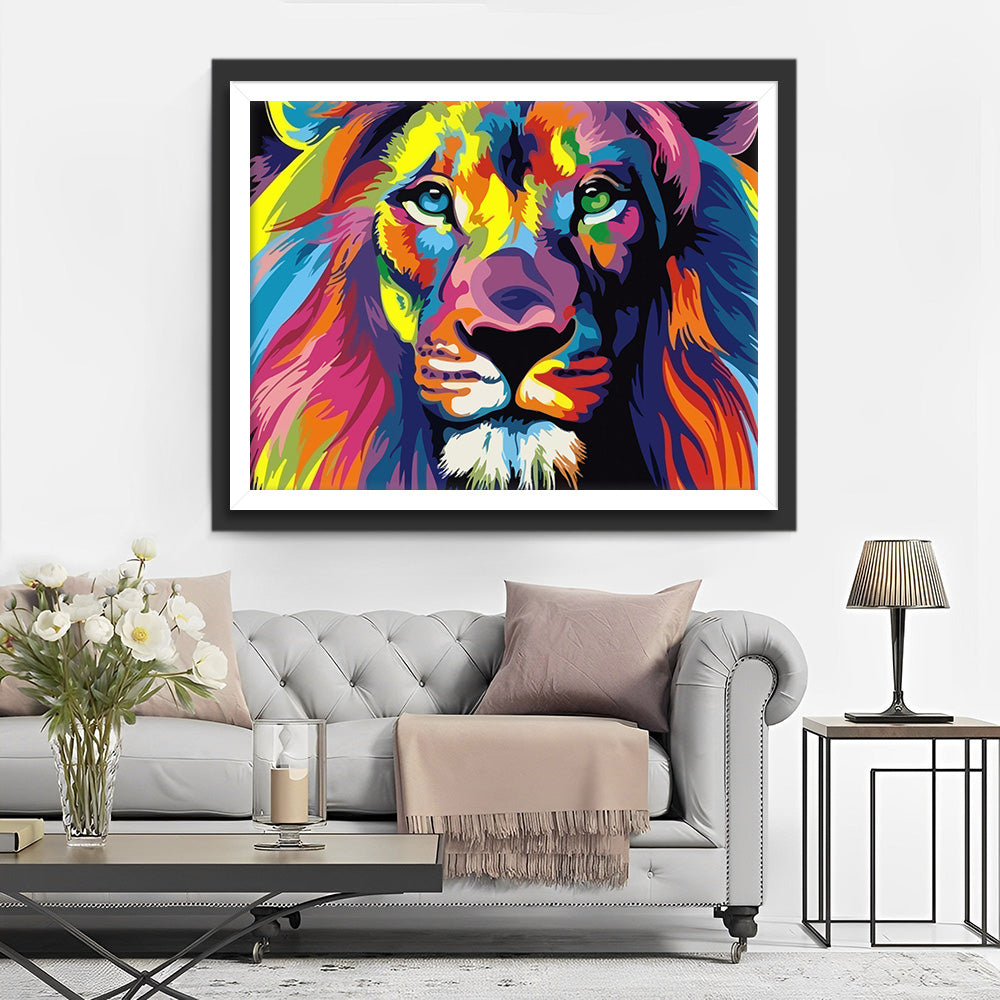 Colorful Lion Head Diamond Painting
