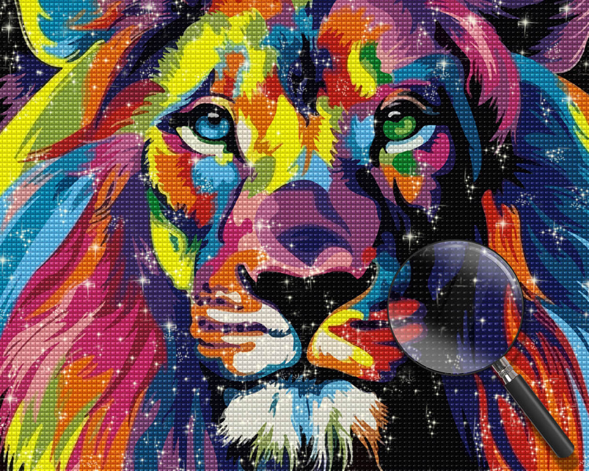 Colorful Lion Head Diamond Painting