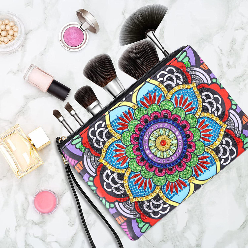 Colorful Lotus Mandala Diamond Painting Wrist Bag