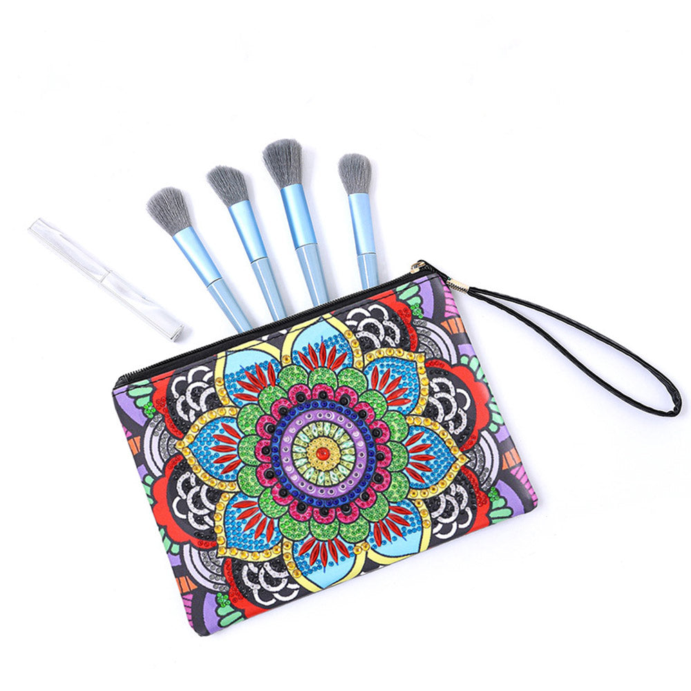 Colorful Lotus Mandala Diamond Painting Wrist Bag