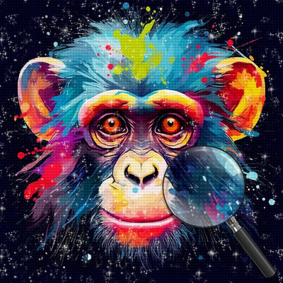 Colorful Monkey Head Diamond Painting