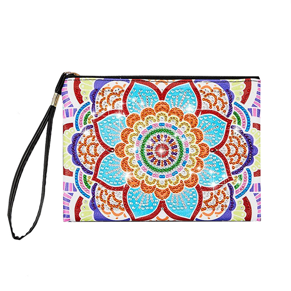 Colorful Multipetaled Mandala Diamond Painting Wrist Bag