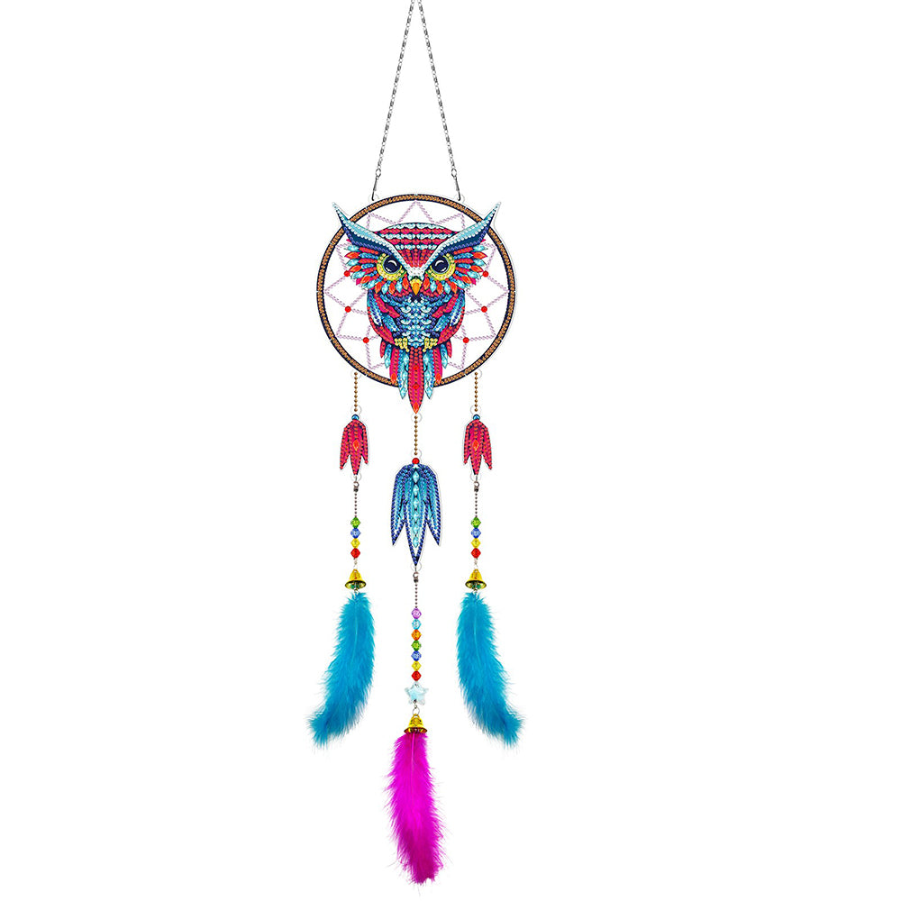 Colorful Owl Dreamcatcher 2D Flat Hanging Diamond Painting Kits