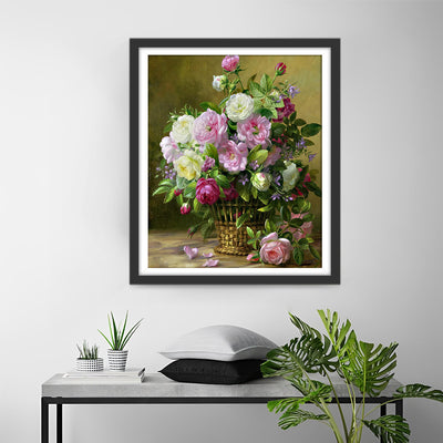 Colorful Roses in a Basket Diamond Painting