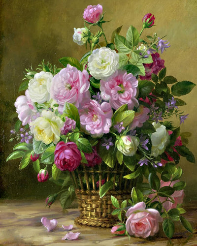 Colorful Roses in a Basket Diamond Painting