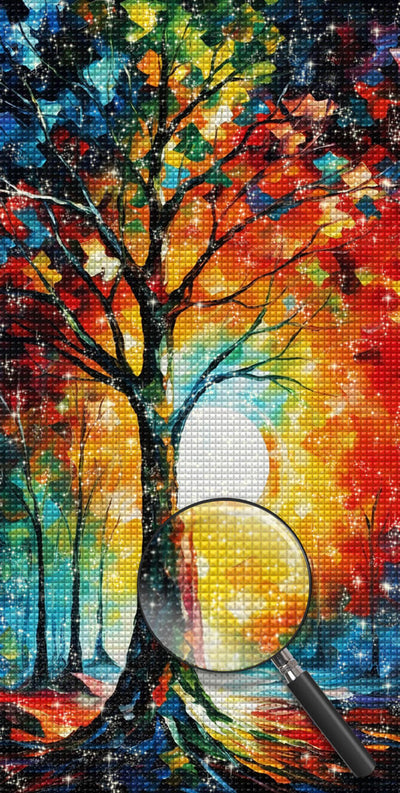 Colorful Tree and Sun Diamond Painting