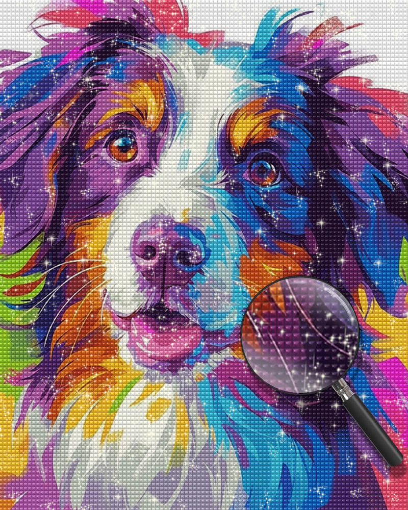 Colorful Watercolor Dog Diamond Painting