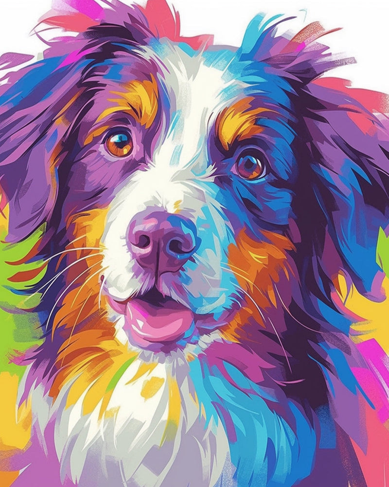 Colorful Watercolor Dog Diamond Painting