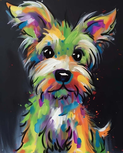 Colorful Yorkshire Terrier Diamond Painting