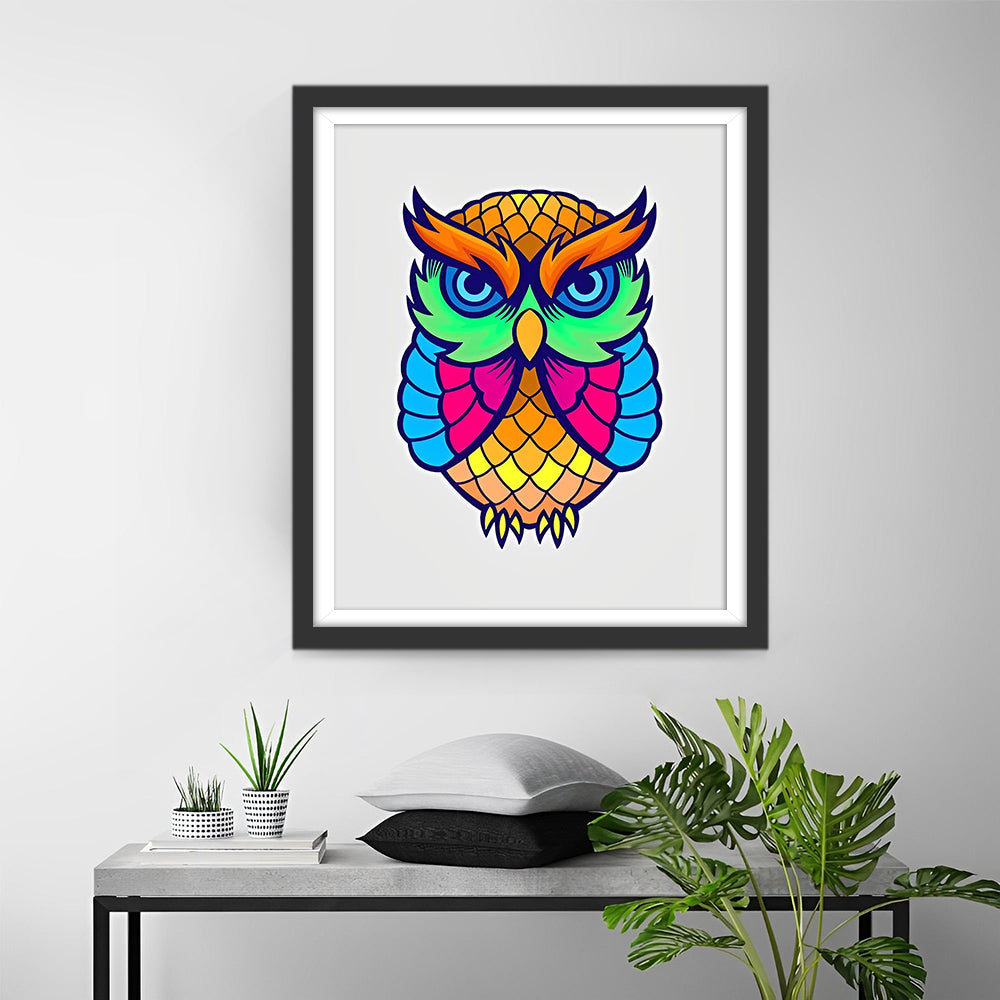 Colourful Cartoon Owl Diamond Painting
