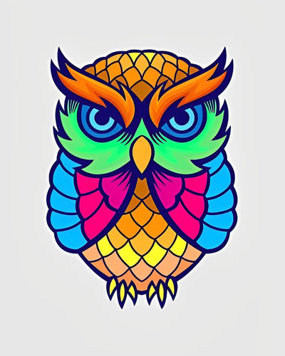Colourful Cartoon Owl Diamond Painting