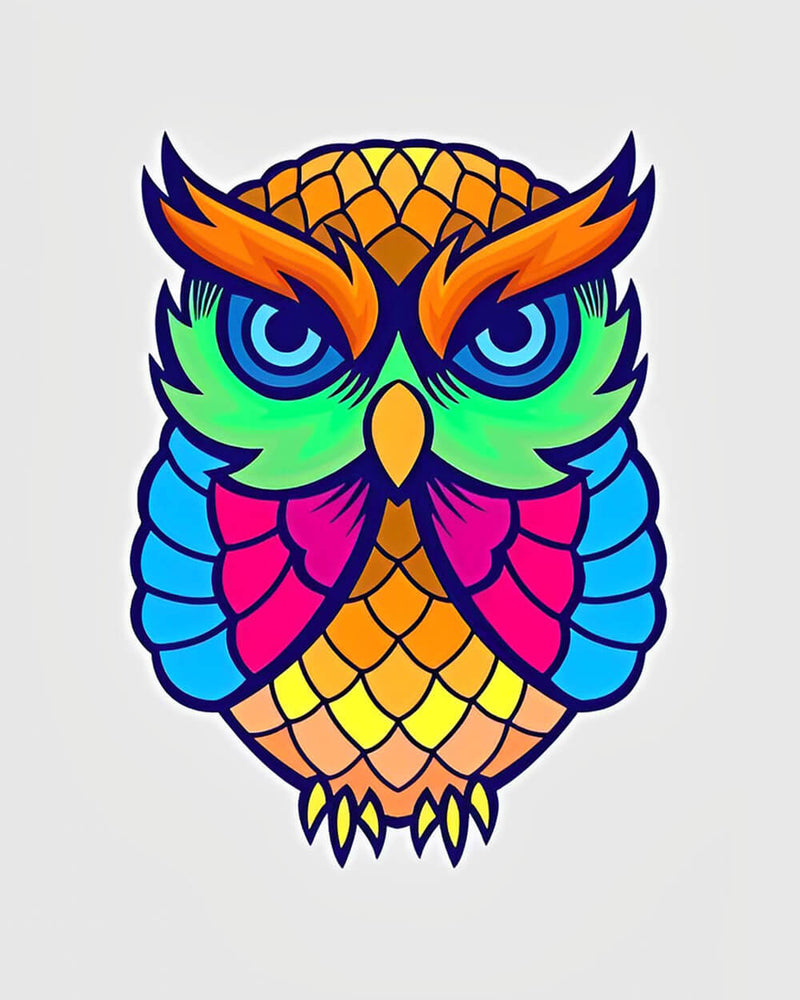 Colourful Cartoon Owl Diamond Painting