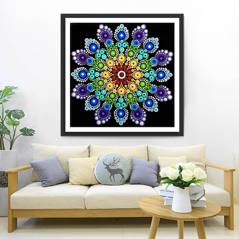 Colourful Gemstones Mandala Diamond Painting