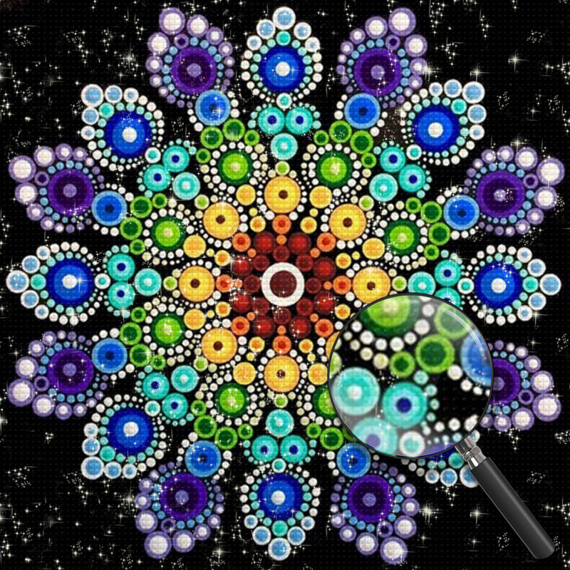 Colourful Gemstones Mandala Diamond Painting