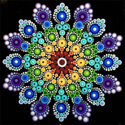 Colourful Gemstones Mandala Diamond Painting