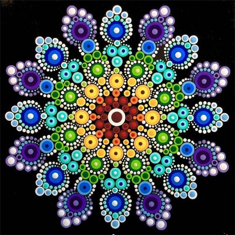 Colourful Gemstones Mandala Diamond Painting