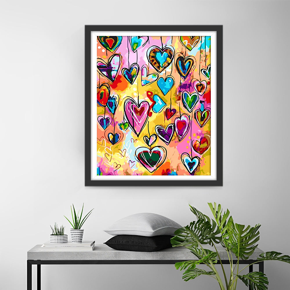 Colourful Heart Shaped Decorations Diamond Painting
