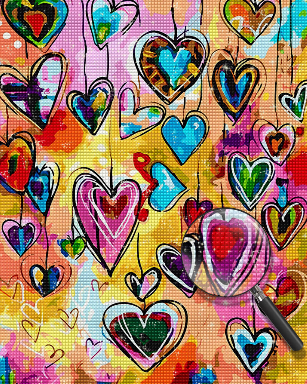 Colourful Heart Shaped Decorations Diamond Painting