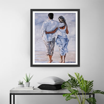 Couple Walking on the Beach Diamond Painting